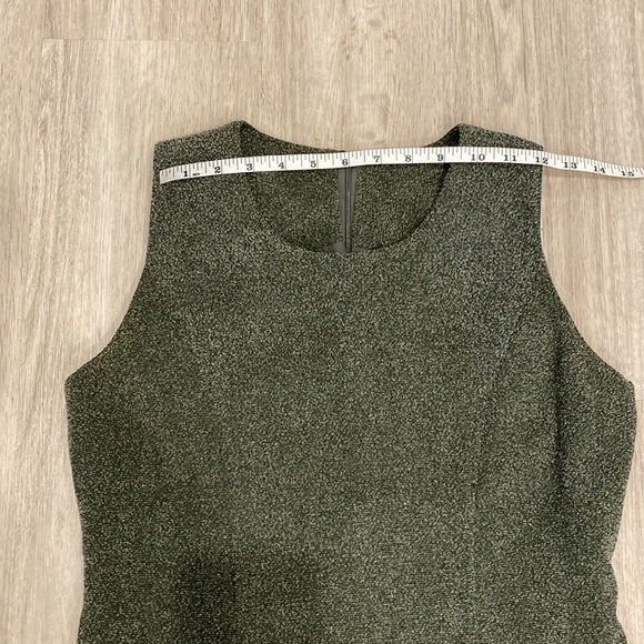 VINTAGE Olive Green and Beige Sleeveless Dress and Blazer Set | Modern US Size S - Picture 11 of 13